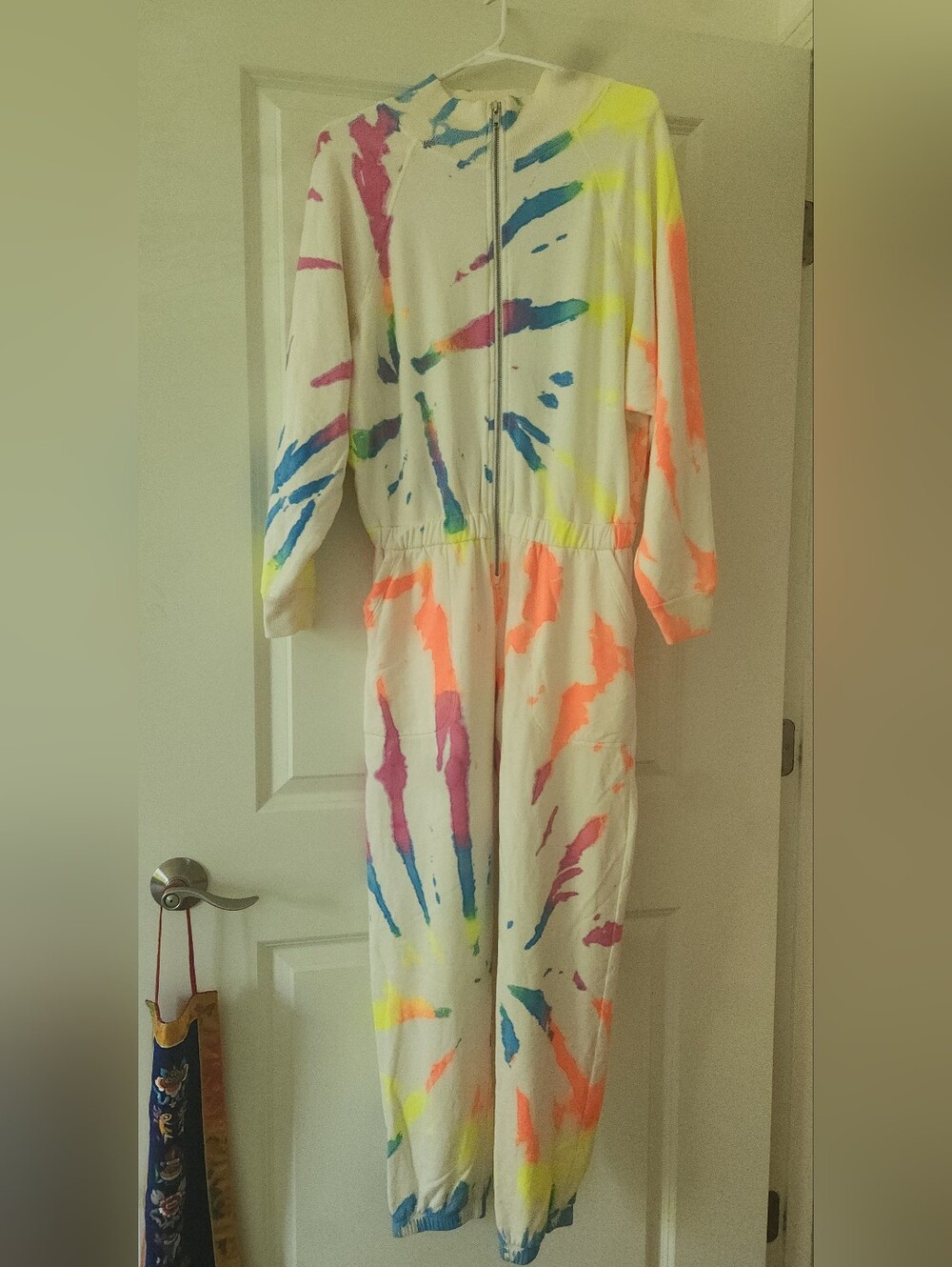 Lezat Colorburst Fleece Jumpsuit with Pockets & Zipper, Women's XL